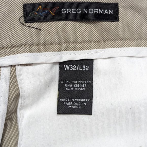 Men's Greg Norman Stretch Pocket Travel Pant 32Wx32L Beige weave - Picture 5 of 5